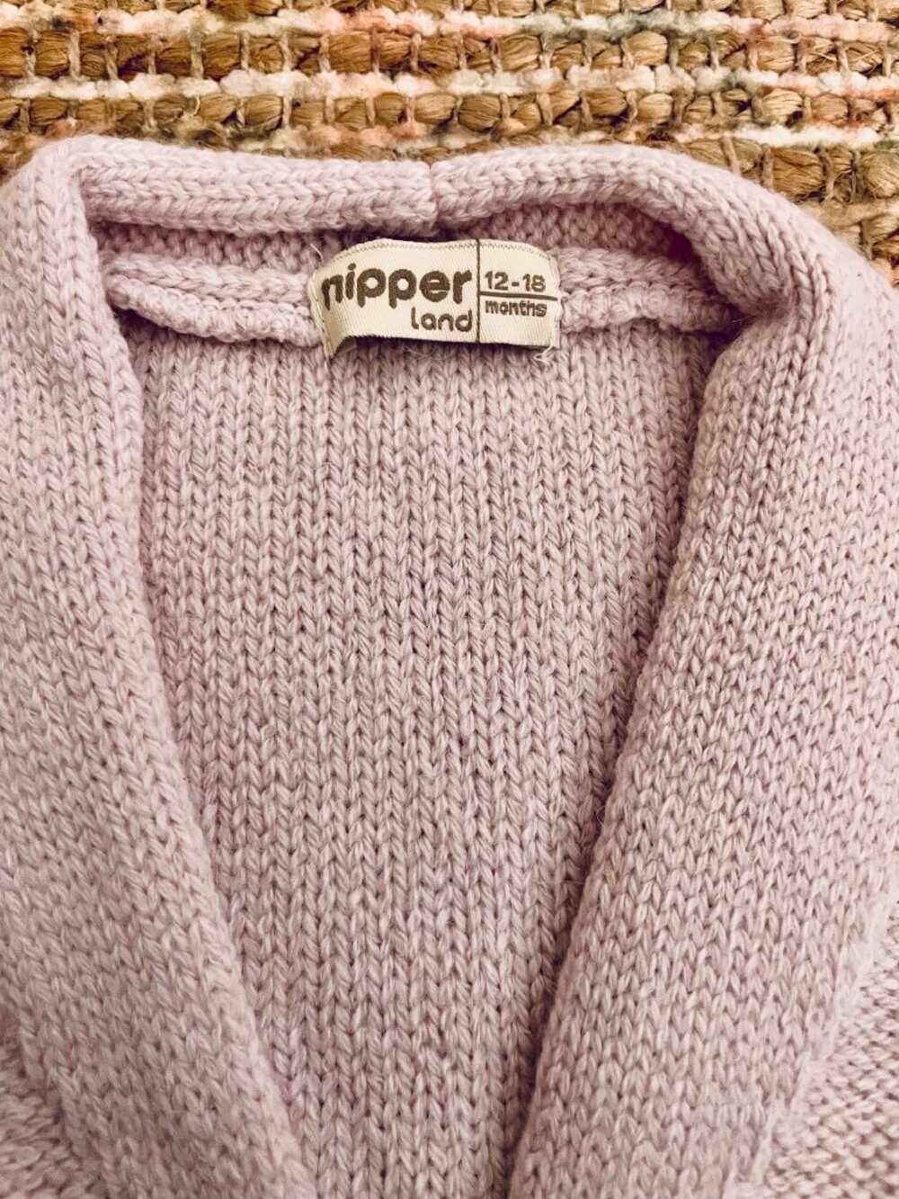 Nipperland Baby Toddler Pink Easter Cardigan w/ Bow and Pearl 12-18 mos. NEW - Picture 4 of 7